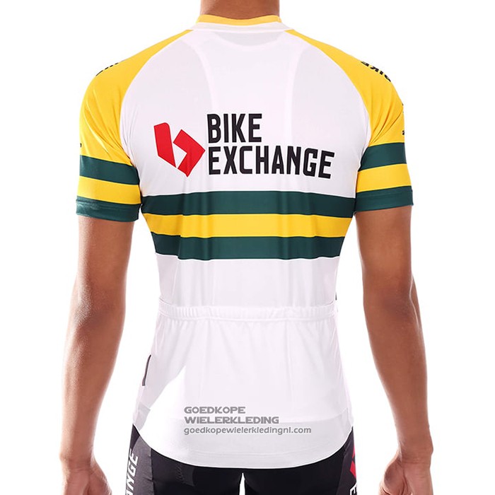2021 Fietsshirt Bike Exchange Kampioen Australie Korte Mouwen en Koersbroek